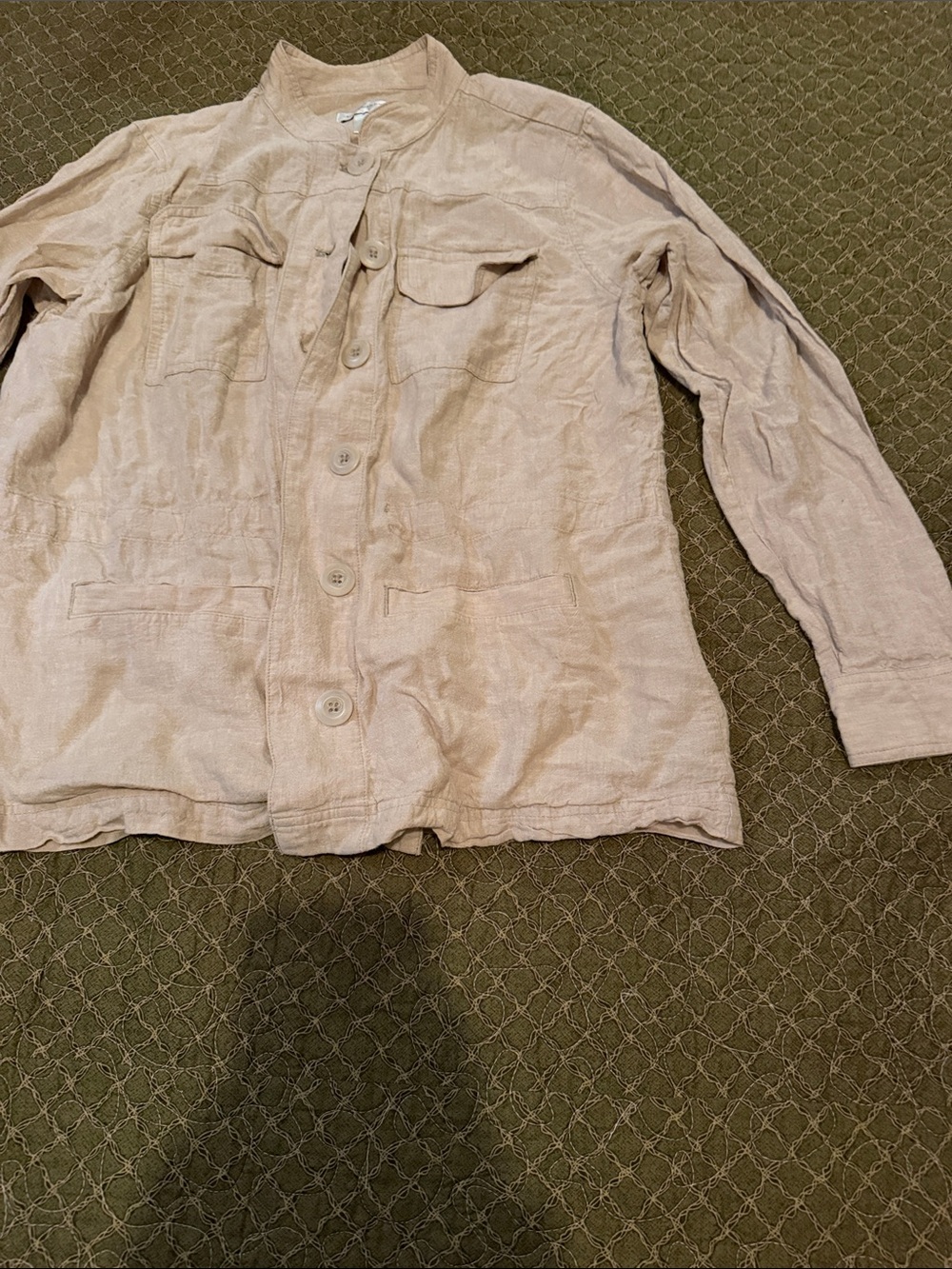 Christopher & Banks Light Tan Military-Style Field Jacket